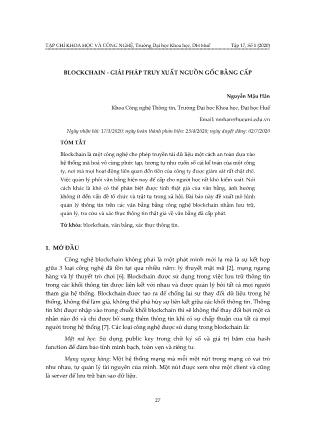 Blockchain - Giải pháp truy xuất nguồn gốc bằng cấp
