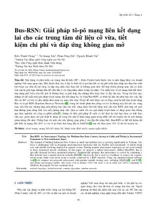 Bus-RSN: Giải pháp tô-pô mạng liên kết dạng lai cho các trung tâm dữ liệu cỡ vừa, tiết kiệm chi phí và đáp ứng không gian mở