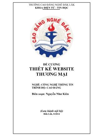 Đề cương Thiết kế website thương mại - Nghề: Công nghệ thông tin