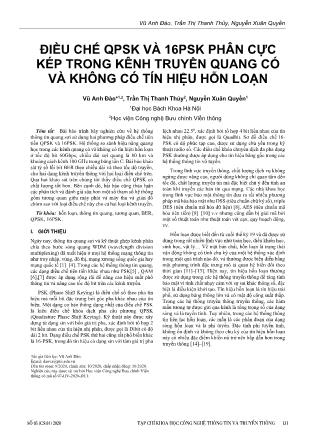 Điều chế QPSK và 16PSK phân cực kép trong kênh truyền quang có và không có tín hiệu hỗn loạn