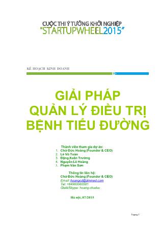 Dự án Giải pháp quản lý điều trị bệnh tiểu đường