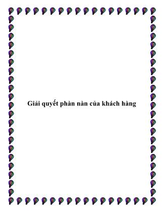 Giải quyết phàn nàn của khách hàng