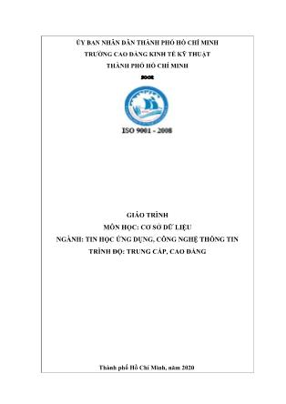 Giáo trình Cơ sở dữ liệu - Ngành: Tin học ứng dụng, công nghệ thông tin
