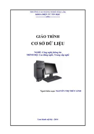 Giáo trình Cơ sở dữ liệu - Nghề: Công nghệ thông tin