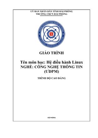 Giáo trình Hệ điều hành Linux - Nghề: Công nghệ thông tin