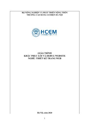 Giáo trình Khắc phục lỗi và debug website - Nghề: Thiết kế trang web