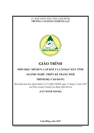 Giáo trình Lắp ráp và cài đặt máy tính - Ngành/nghề: Thiết kế trang web