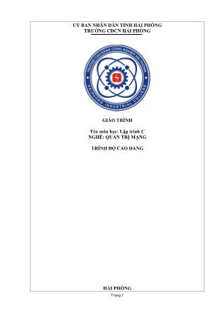 Giáo trình Lập trình C - Nghề: Quản trị mạng