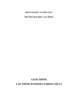Giáo trình Lập trình Windows Forms với C#.NET (Phần 1)