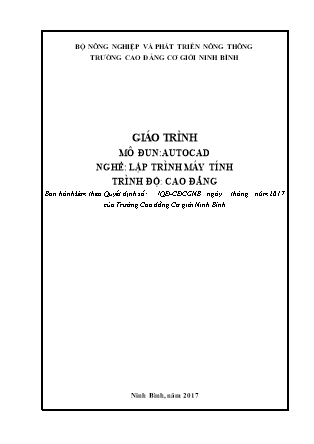 Giáo trình mô đun AutoCad - Nghề: Lập trình máy tính