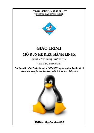 Giáo trình mô đun Hệ điều hành Linux - Nghề: Công nghệ thông tin