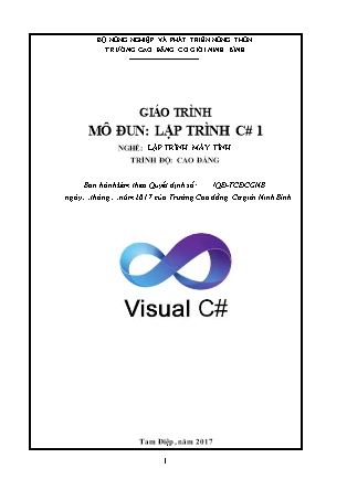 Giáo trình mô đun Lập trình C# 1 - Nghề: Lập trình máy tính