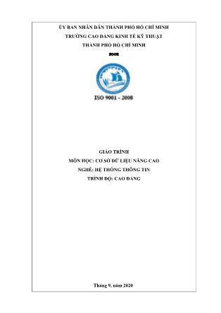 Giáo trình môn Cơ sở dữ liệu nâng cao - Nghề: Hệ thống thông tin