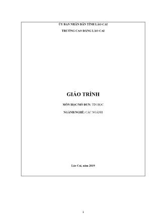 Giáo trình môn học/mô đun: Tin học - Ngành/nghề: Các ngành