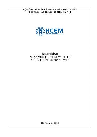 Giáo trình Nhập môn thiết kế website - Nghề: Thiết kế trang web