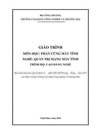 Giáo trình Phần cứng máy tính - Nghề: Quản trị mạng máy tính