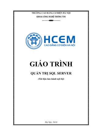 Giáo trình Quản trị SQL Server (Phần 1)