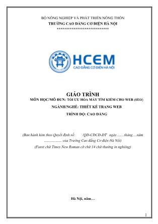 Giáo trình Tối ưu hóa máy tìm kiếm cho web (SEO) - Ngành/nghề: Thiết kế trang web