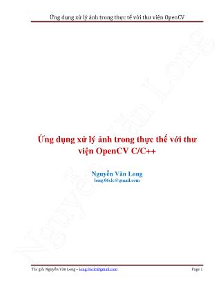 Giáo trình Ứng dụng xử lý ảnh trong thực thế với thư viện OpenCV C/C++