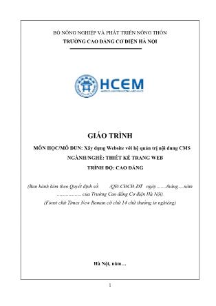 Giáo trình Xây dựng website với hệ quản trị nội dung CMS - Ngành/nghề: Thiết kế trang web