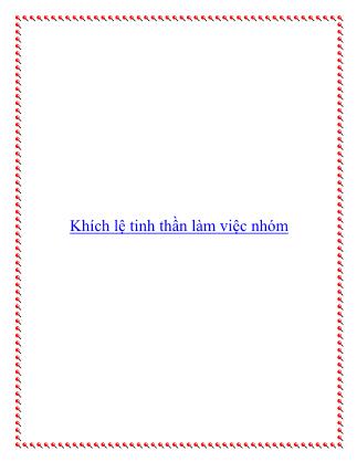 Khích lệ tinh thần làm việc nhóm