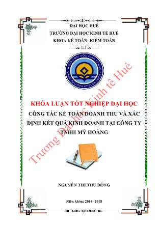 Khóa luận Công tác kế toán doanh thu và xác định kết quả kinh doanh tại Công ty TNHH Mỹ Hoàng