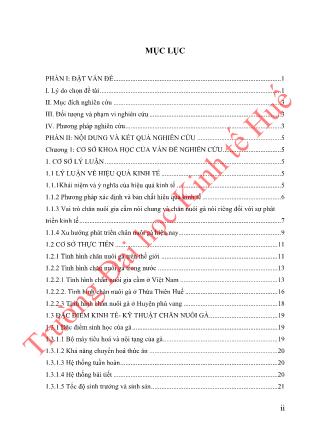Khóa luận Đánh giá hiệu quả kinh tế chăn nuôi gà thịt ở huyện Phú Vang, tỉnh Thừa Thiên Huế