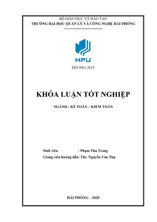 Khóa luận Hoàn thiện công tác kế toán hàng hóa tại Công ty Cổ phần Thương mại Quế Phòng