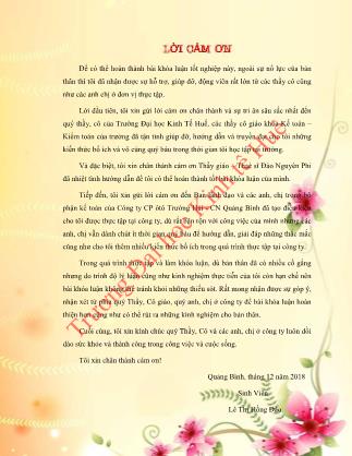 Khóa luận Kế toán chi phí sản xuất và tính giá thành dịch vụ sữa chữa ô tô tại Công ty cổ phần ô tô Trường Hải - Chi nhánh Quảng Bình