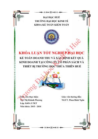 Khóa luận Kế toán doanh thu và xác định kết quả kinh doanh tại Công ty Cổ phần sách và thiết bị trường học Thừa Thiên Huế