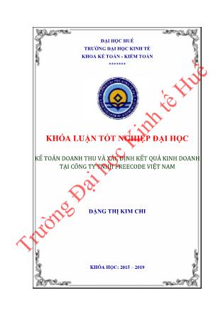 Khóa luận Kế toán doanh thu và xác định kết quả kinh doanh tại Công ty TNHH Freecode Việt Nam