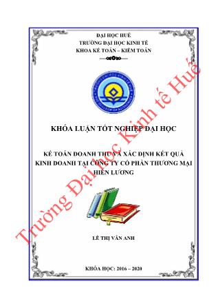 Khóa luận Kế toán doanh thu và xác định kết quả kinh doanh tại Công ty Cổ phần thương mại Hiền Lương