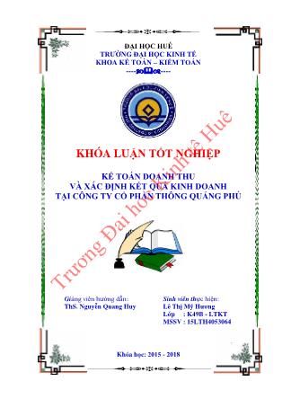 Khóa luận Kế toán doanh thu và xác định kết quả kinh doanh tại Công ty Cổ phần thông Quảng Phú