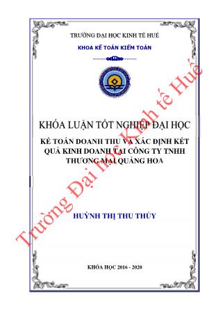 Khóa luận Kế toán doanh thu và xác định kết quả kinh doanh tại Công ty TNHH Thương Mại Quảng Hoa