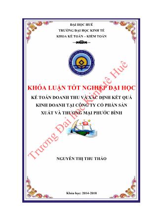 Khóa luận Kế toán doanh thu và xác định kết quả kinh doanh tại Công ty Cổ phần sản xuất và thương mại Phước Bình