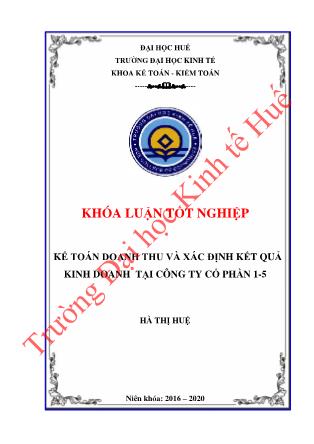 Khóa luận Kế toán doanh thu và xác định kết quả kinh doanh tại Công ty Cổ phần 1-5