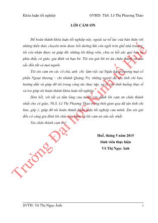 Khóa luận Nâng cao năng lực cạnh tranh của Ngân hàng Thương mại cổ phần Ngoại Thương - Chi nhánh Quảng Trị