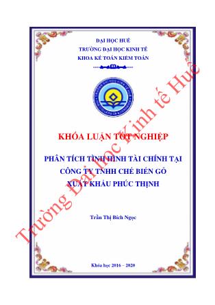 Khóa luận Phân tích tình hình tài chính tại Công ty TNHH chế biến gỗ xuất khẩu Phúc Thịnh