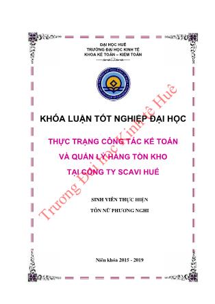 Khóa luận Thực trạng công tác kế toán và quản lý hàng tồn kho tại Công ty Scavi Huế