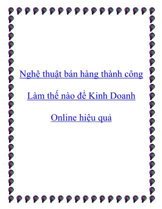 Nghệ thuật bán hàng thành công làm thế nào để kinh doanh online hiệu quả