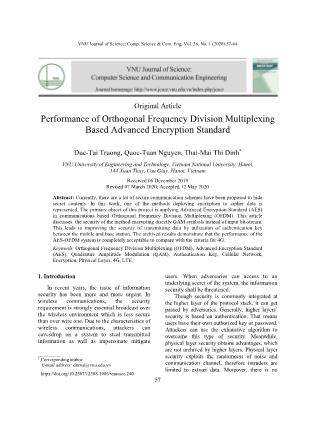 Performance of orthogonal frequency division multiplexing based advanced encryption standard