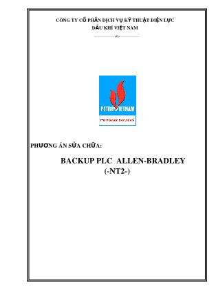 Phương án sửa chữa Backup PLC Allen­Bradley (­NT2­)