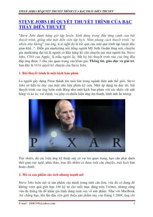 Steve Jobs l bí quyết thuyết trình của bậc thầy diễn thuyết