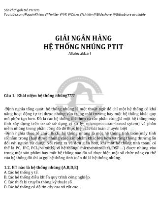 Tài liệu Giải ngân hàng hệ thống nhúng PTIT