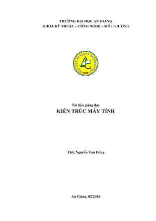 Tài liệu giảng dạy Kiến trúc máy tính