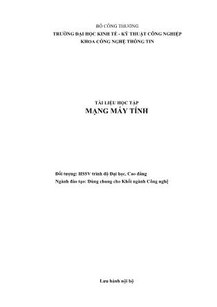 Tài liệu học tập Mạng máy tính (Phần 1)