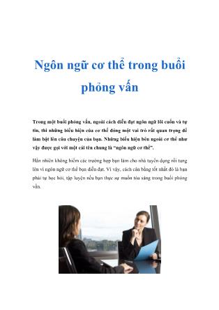 Tài liệu Tổng hợp kỹ năng khi đi phỏng vấn