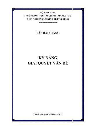 Tập bài giảng Kỹ năng giải quyết vấn đề