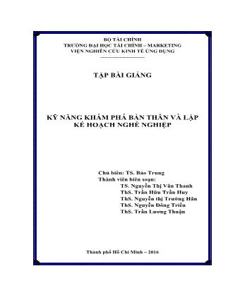 Tập bài giảng Kỹ năng khám phá bản thân và lập kế hoạch nghề nghiệp