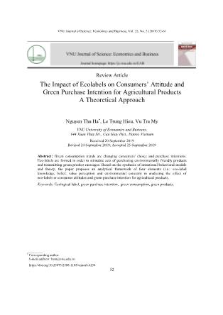The impact of ecolabels on consumers’ attitude and green purchase intention for agricultural products a theoretical approach